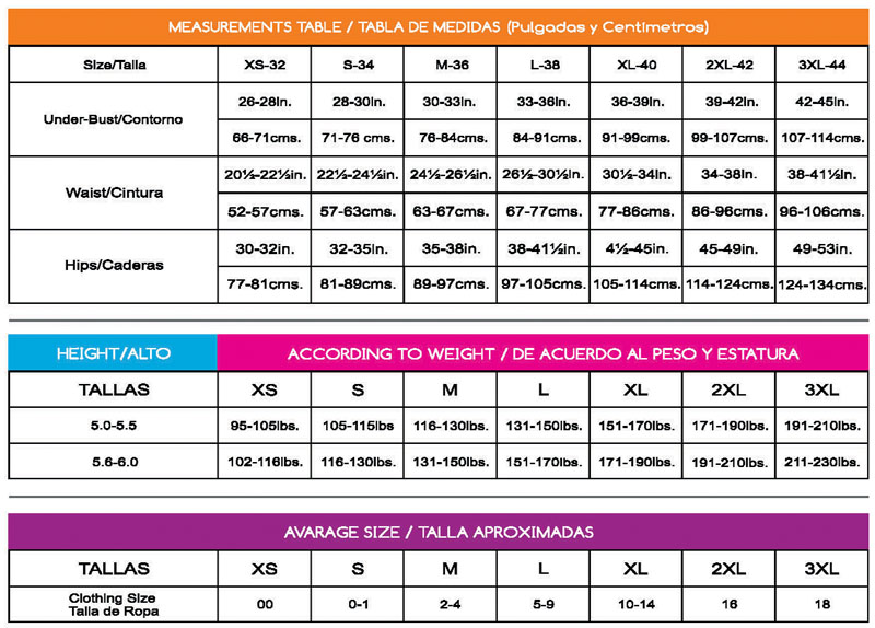 Chery Waist Chart